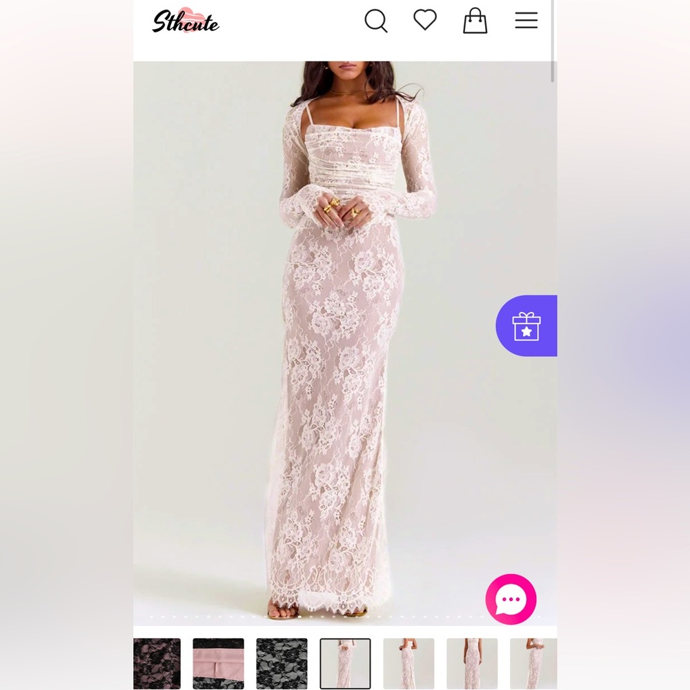 Vintage Laced Ruched Elegant Maxi Dress with Shaw
